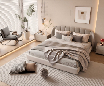 Modern Double Bed-ID:806543112