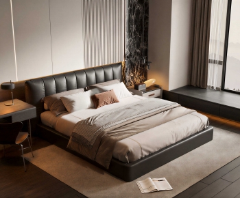 Modern Double Bed-ID:786278011