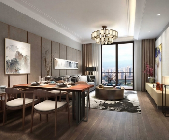 New Chinese Style A Living Room-ID:305290236