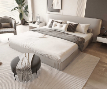Modern Double Bed-ID:599190009