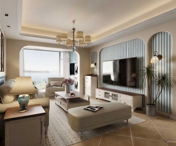 New Chinese Style A Living Room-ID:262250943