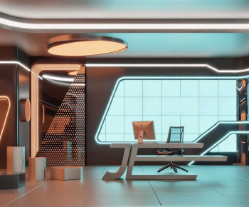 Modern Office Reception Desk-ID:698826077