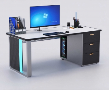 Modern Office Desk And Chair-ID:627552035