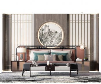 New Chinese Style Double Bed-ID:672888046