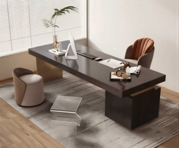 Modern Computer Desk And Chair-ID:784193048