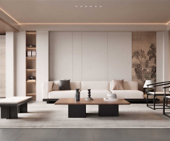 New Chinese Style A Living Room-ID:390959029