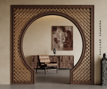 New Chinese Style Wooden Screen Partition-ID:456063033