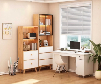 Modern Computer Desk And Chair-ID:936402086