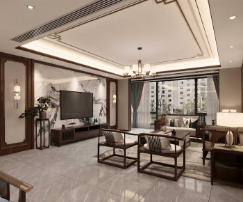 New Chinese Style A Living Room-ID:430368904