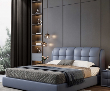 Modern Double Bed-ID:316999916