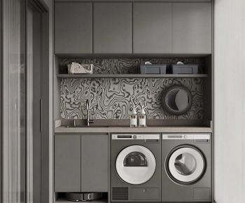Modern Laundry Cabinet-ID:792192941