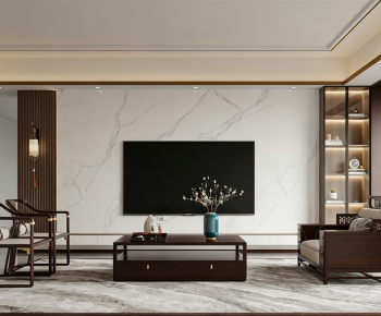 New Chinese Style A Living Room-ID:584595924