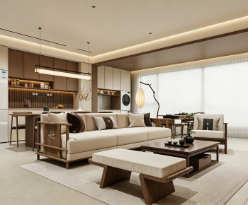New Chinese Style A Living Room-ID:482657915