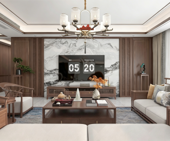 New Chinese Style A Living Room-ID:457432992
