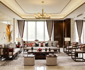 New Chinese Style A Living Room-ID:173754933