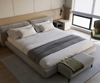 Wabi-sabi Style Double Bed-ID:398490433