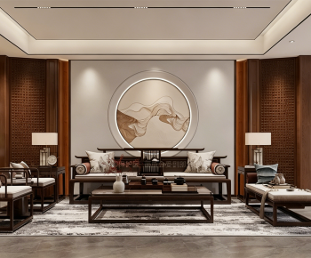 New Chinese Style A Living Room-ID:146548031