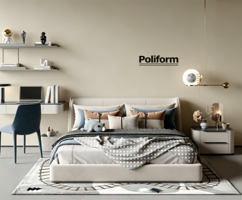 Modern Double Bed-ID:122685918