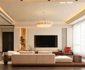 New Chinese Style A Living Room-ID:877258062