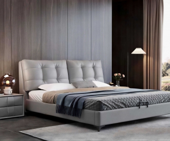Modern Double Bed-ID:708431962