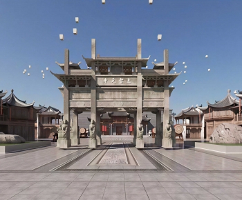 Chinese Style Decorated Archway-ID:259963049