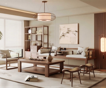 New Chinese Style A Living Room-ID:646682024