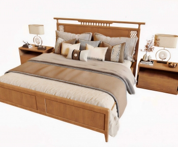 New Chinese Style Double Bed-ID:437357906