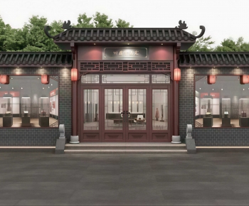 New Chinese Style Facade Element-ID:132899359