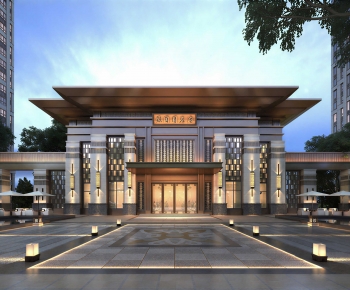 New Chinese Style Facade Element-ID:229535104