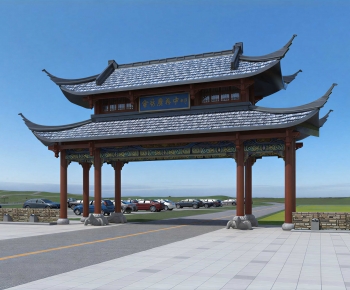 Chinese Style Ancient Architectural Buildings-ID:757718092