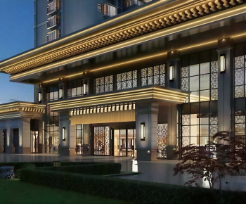 New Chinese Style Building Appearance-ID:486116892