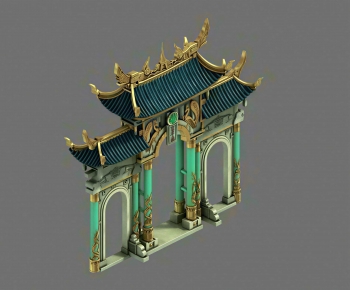 Chinese Style Ancient Architectural Buildings-ID:593883046