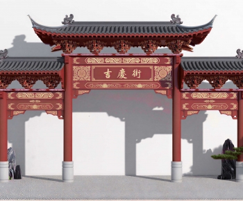 New Chinese Style Facade Element-ID:499852903