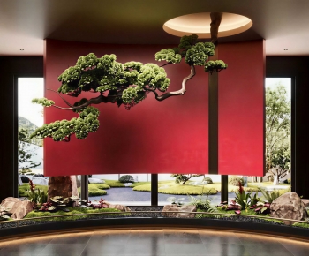New Chinese Style Plant Landscaping-ID:737199071