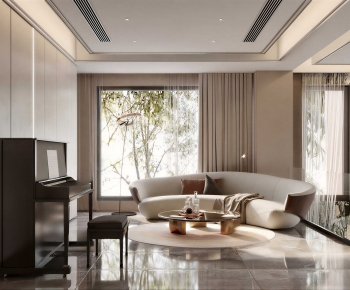 New Chinese Style A Living Room-ID:136333941