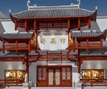 New Chinese Style Appearance Of Commercial Building-ID:557239061
