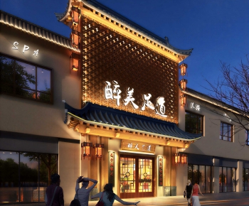 New Chinese Style Building Appearance-ID:173679115