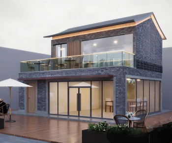 New Chinese Style Building Appearance-ID:859740972