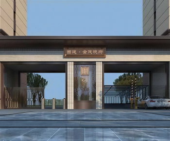 New Chinese Style Facade Element-ID:529839049