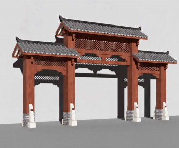 Chinese Style Decorated Archway-ID:101149193