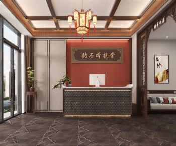 New Chinese Style Office Reception Desk-ID:744538076