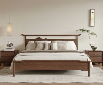 New Chinese Style Double Bed-ID:976325999