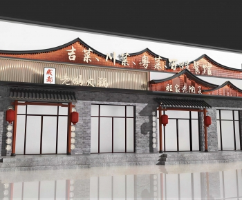 New Chinese Style Facade Element-ID:185390006
