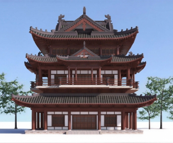 Chinese Style Ancient Architectural Buildings-ID:976810564