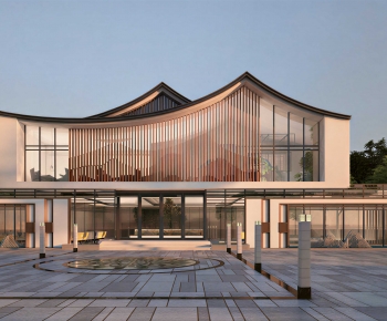 New Chinese Style Appearance Of Commercial Building-ID:304839686