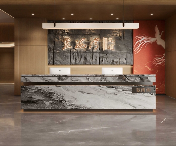 New Chinese Style Office Reception Desk-ID:319030352