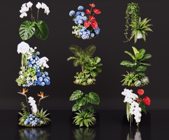 Modern Flowers And Grass-ID:584837916