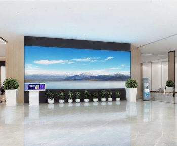 Modern Office Reception Desk-ID:648370035