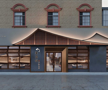 New Chinese Style Building Appearance-ID:949664124