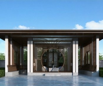 New Chinese Style Building Appearance-ID:640475031